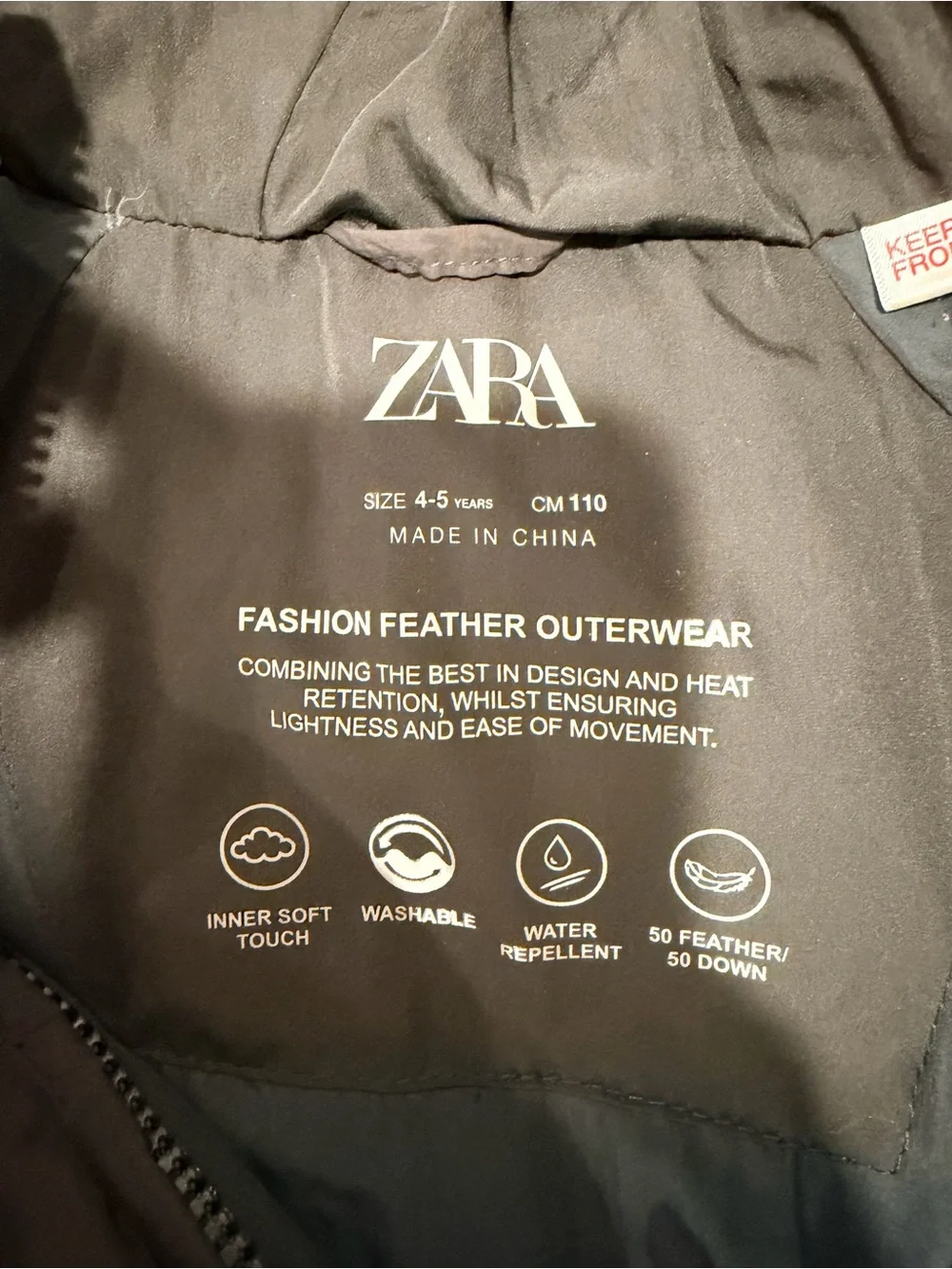 Zara Kids Hooded Dark Gray Puffer Coat
